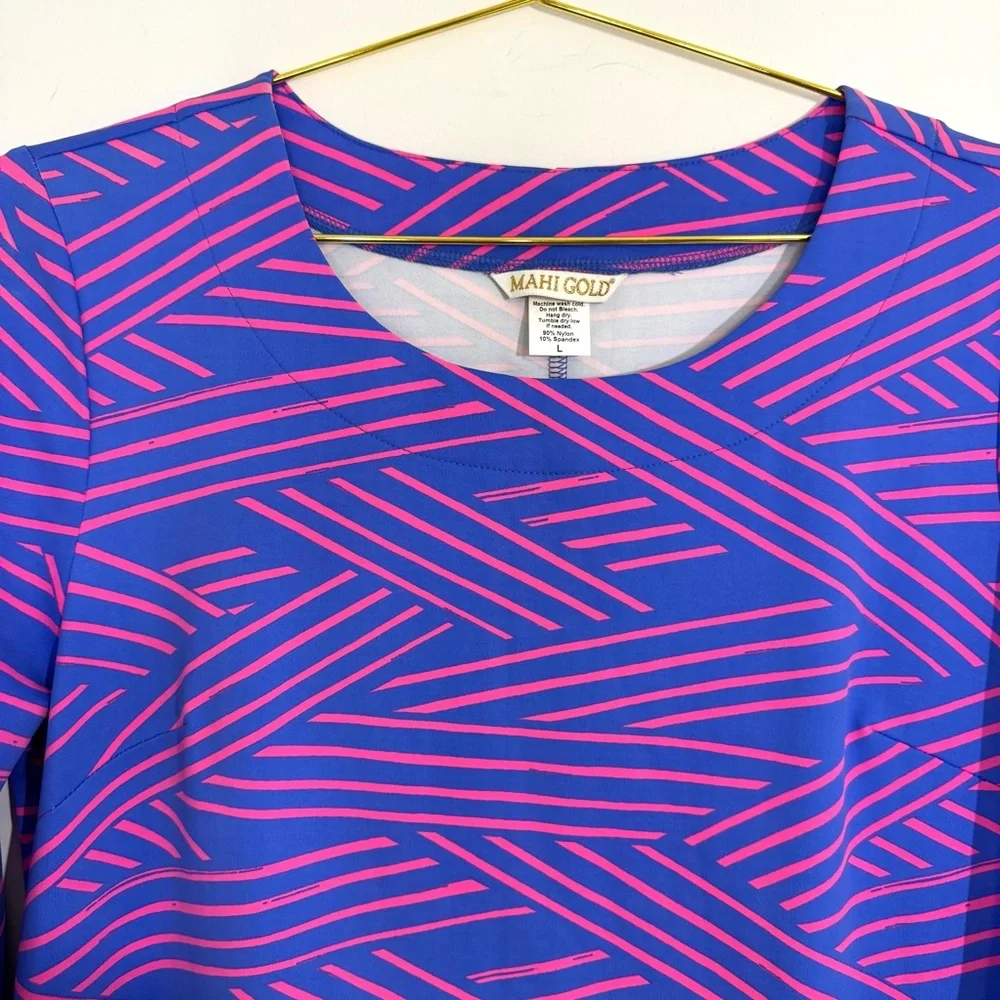 MAHI GOLD Purple & Pink Geometric Mini Dress - Picture 7 of 9